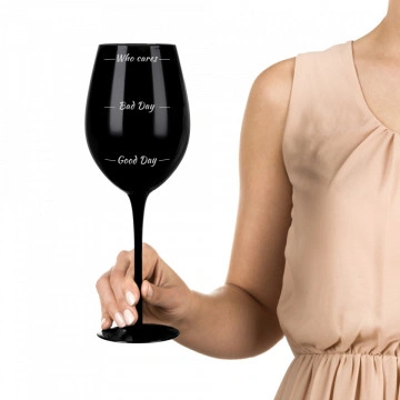 Set de 2 Pahare uriase negre Moods de vin in carcasa Elegance - Img 3