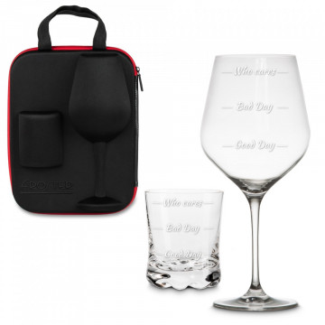 Set de pahar urias Moods pentru vin si pahar Moods de whisky in carcasa Elegance