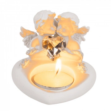 Suport lumanare Love Angel cu inima de cristal - Img 4