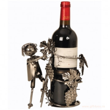 Suport metalic pentru sticla de vin - viticultor