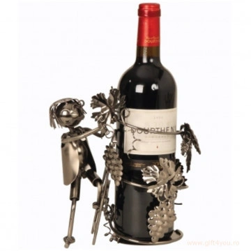 Suport metalic pentru sticla de vin - viticultor