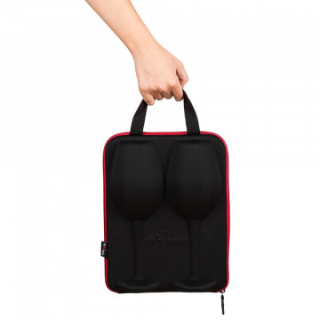 Set de 2 Pahare uriase negre de vin in carcasa Elegance