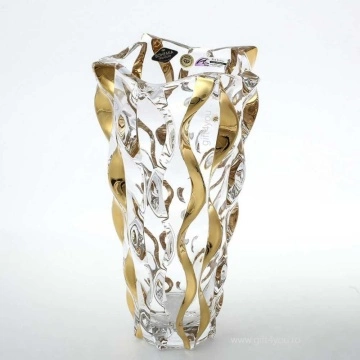 Cristal Bohemia - Vaza de Lux Zefir auriu - Img 2