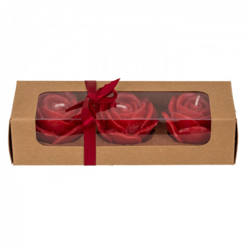Set cadou Red Roses 3 trandafiri rosii 6x4cm