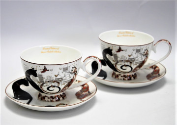 Set de cafea 2 pers City Cats pisica 250 ml