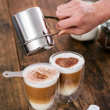 Set decor cafea sabloane + shaker pentru pudrare - Img 3