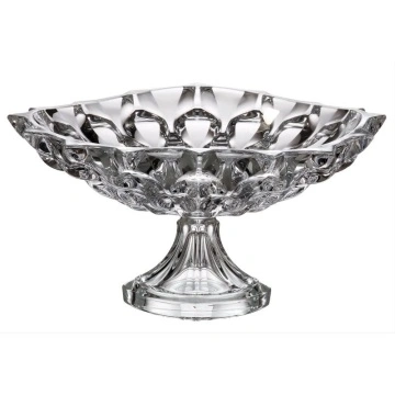 Cristal Bohemia - Platou intins cu picior 35 cm Zefir alb