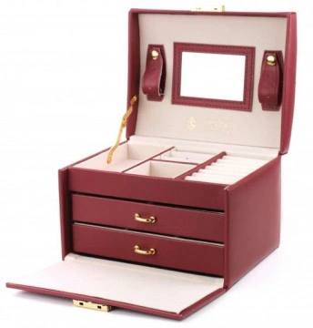 Cutie de bijuterii Organizator MyBeautyCollection Visiniu - Img 2