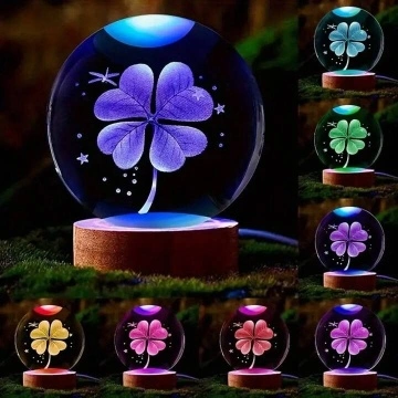 Lampa cu efect de bila de cristal Trifoi