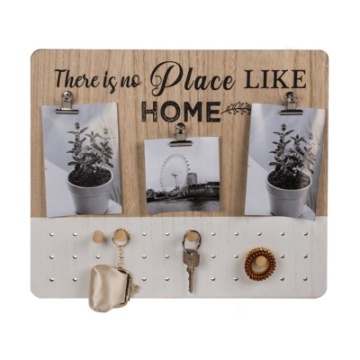 Organizator de Chei Lemn cu 3 Cleme pt Fotografii - There is no place like home