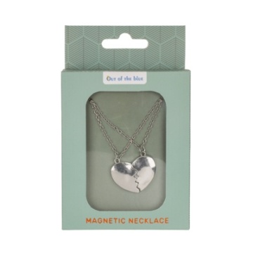 Set 2 Coliere Best Friends cu medalion Inimioare magnetice - argintiu - Img 2