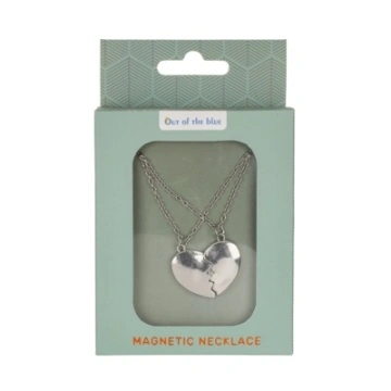 Set 2 Coliere Best Friends cu medalion Inimioare magnetice - argintiu - Img 2