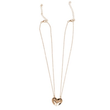 Set 2 Coliere Best Friends cu medalion Inimioare magnetice - auriu