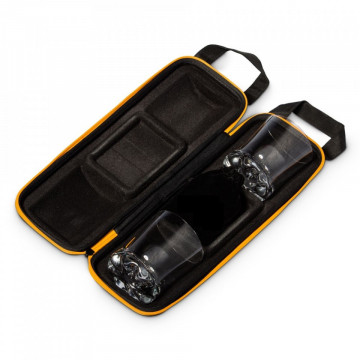 Set 2 pahare de whisky si pietre de racire in carcasa Elegance