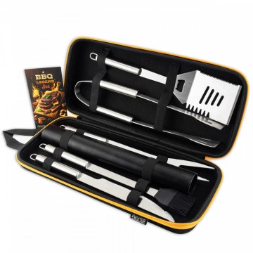 Set de instrumente pentru gratar, 4 folii antiaderente de teflon in carcasa Elegance