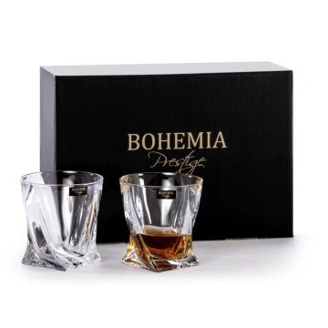 Bohemia Prestige - Set 6 pahare de whisky Twister din Cristal 340 ml