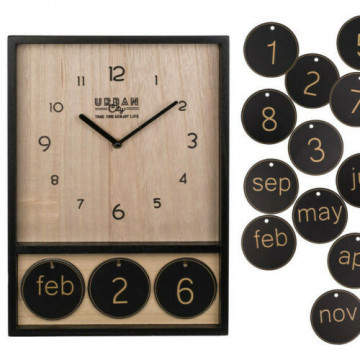 Ceas din lemn cu Calendar perpetuu
