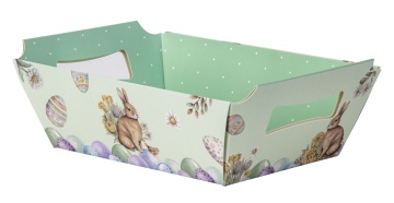 Cos cutie carton pliabila cu decor de Paste 25x18x7,5 cm