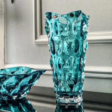Cristal Bohemia - Vaza Zefir Albastru Aqua - Img 3