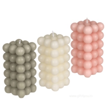Lumanare Decor Bubble Gri 12 cm