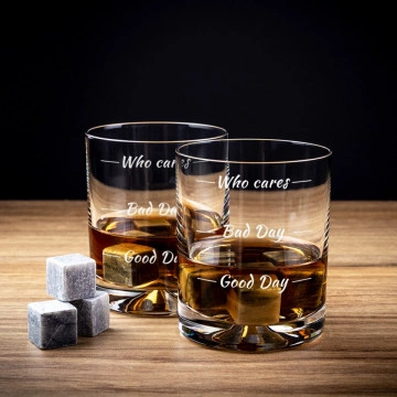 Set 2 pahare de whisky Moods si pietre de racire in carcasa Elegance - Img 2