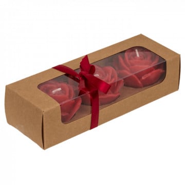 Set cadou Red Roses 3 trandafiri rosii 6x4cm