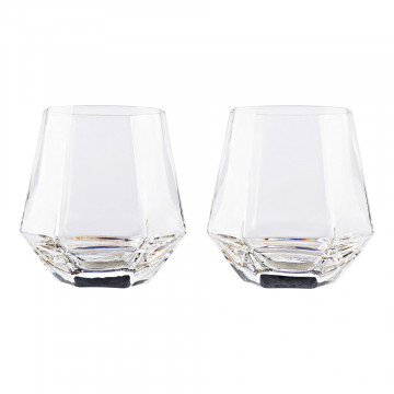 Set de 2 pahare diamant pentru vin sau whisky