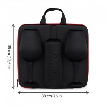 Set de 2 pahare uriase de vin cu loc pentru sticla de vin in carcasa Elegance - Img 5