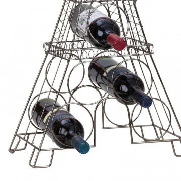 Suport metal Turnul Eiffel Paris pentru 6 sticle de vin - Img 2