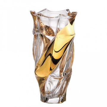 Cadou De Lux Cristal Bohemia - Set Vaza si platou pentru fructe colectia Elisee Aurora - Img 3
