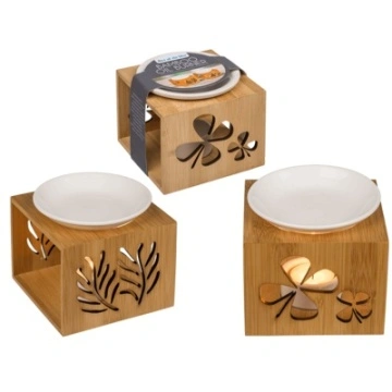 Candela aromaterapie din Bambus - Frunze - Img 2