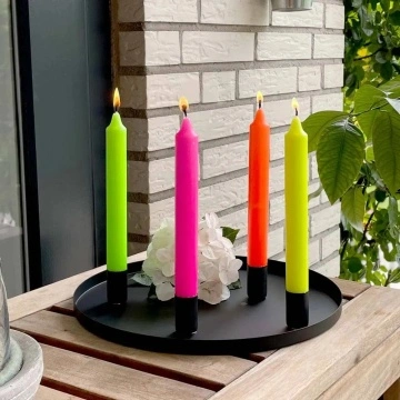 Decor Festiv - Tava metal si 4 Suporturi Magnetice Detasabile pentru Lumanari