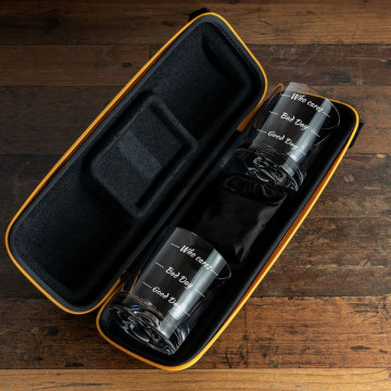 Set 2 pahare de whisky Moods si pietre de racire in carcasa Elegance