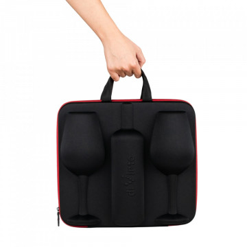 Set de 2 pahare uriase de vin cu loc pentru sticla de vin in carcasa Elegance