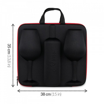 Set de 2 pahare uriase Moods de vin cu loc pentru sticla de vin in carcasa Elegance