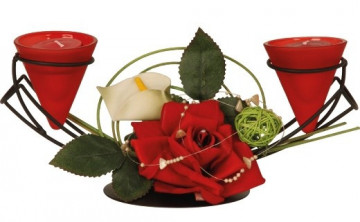 Suport de lumanari Fiori Gondola Rossi 26x10 cm