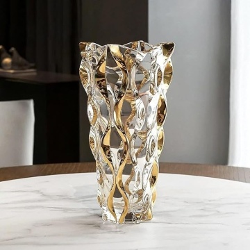 Cristal Bohemia - Vaza de Lux Zefir auriu