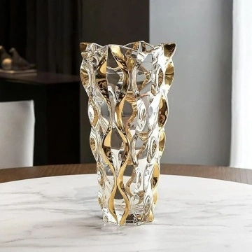 Cristal Bohemia - Vaza de Lux Zefir auriu