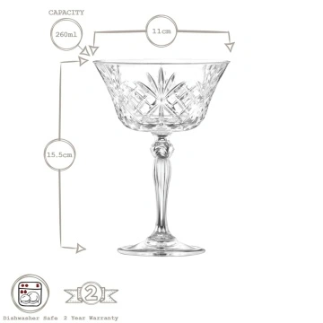 Cupe de sampanie Pahare de Cristal La Scala 260 ml - Img 3