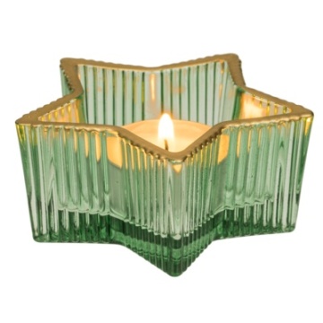 Decor Craciun - Suport pentru lumanari in forma de stea verde