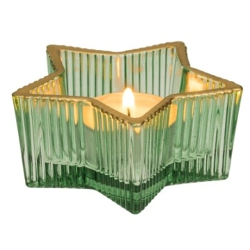 Decor Craciun - Suport pentru lumanari in forma de stea verde