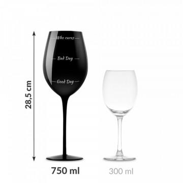 Pahar urias Moods negru de vin in carcasa Elegance