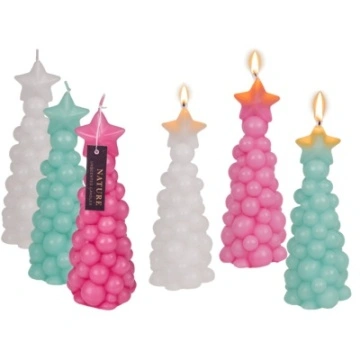 Set 3 lumanari decorative Brad de Craciun – Design modern Bubble - Img 3