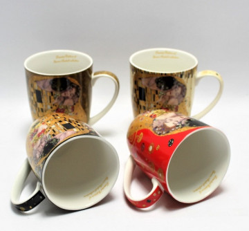 Set cadou 4 cani Klimt - The Kiss - 400 ml