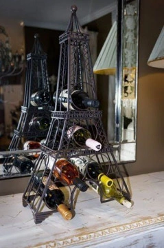 Suport metal Turnul Eiffel Paris pentru 6 sticle de vin - Img 4