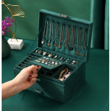 Cutie de bijuterii si Organizator elegant verde MyBeautyBox
