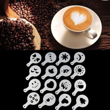 Set 16 sabloane pentru decor cafea capuccino sau ciocolata calda
