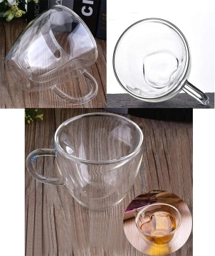 Set 2 cani cu perete dublu in forma de inima 240 ml - Img 4