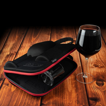 Set de pahar urias de vin si pahar shot in carcasa Elegance