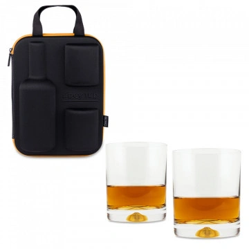 Set doua pahare de Whisky cu loc pentru sticla de Whisky in carcasa Elegance